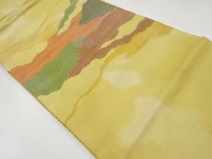 リサイクル 手織り紬抽象模様織出し名古屋帯